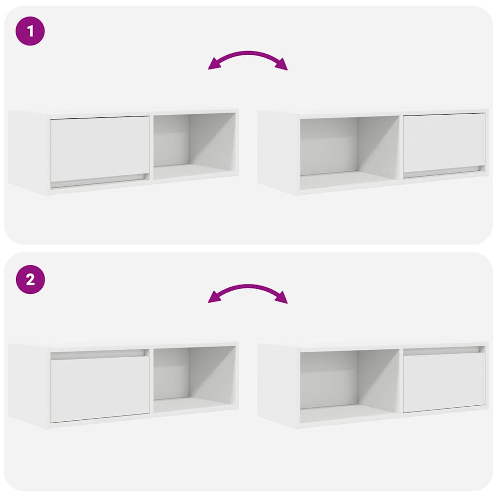 Meubles TV 2 pcs blanc 80x31x25,5 cm bois d'ingénierie - XIOS