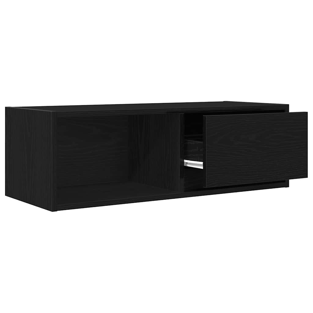 Meuble TV chêne noir 80x31x25,5 cm bois d'ingénierie - XIOS