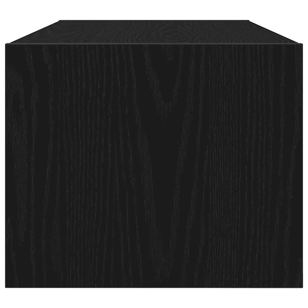 Meuble TV chêne noir 80x31x25,5 cm bois d'ingénierie - XIOS