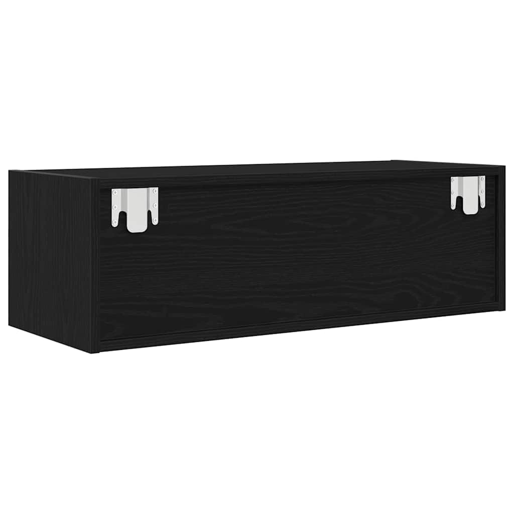 Meuble TV chêne noir 80x31x25,5 cm bois d'ingénierie - XIOS