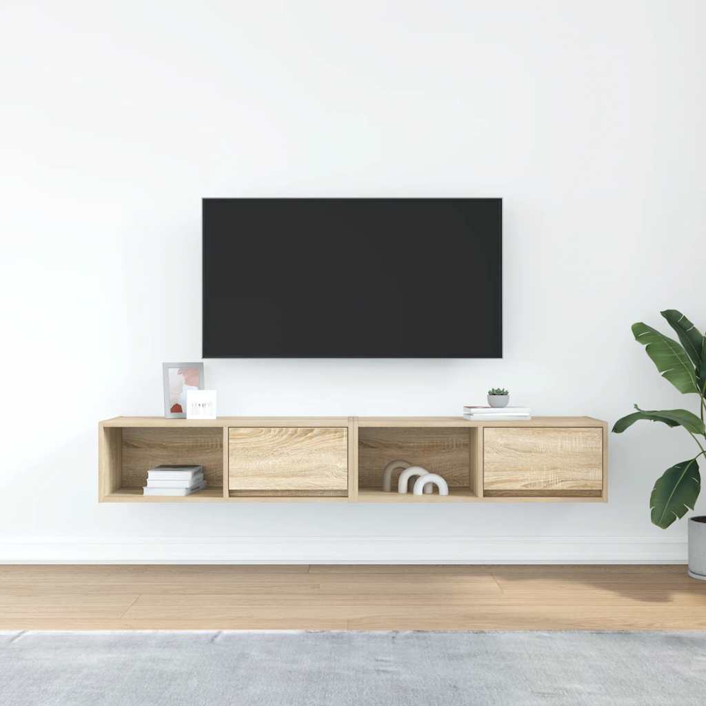 Meubles TV 2 pcs chêne sonoma 80x31x25,5 cm bois d'ingénierie - XIOS