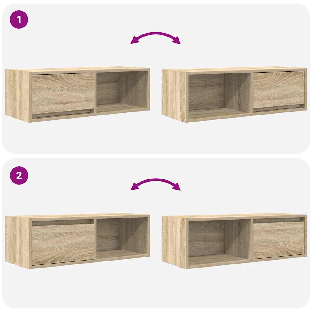 Meubles TV 2 pcs chêne sonoma 80x31x25,5 cm bois d'ingénierie - XIOS