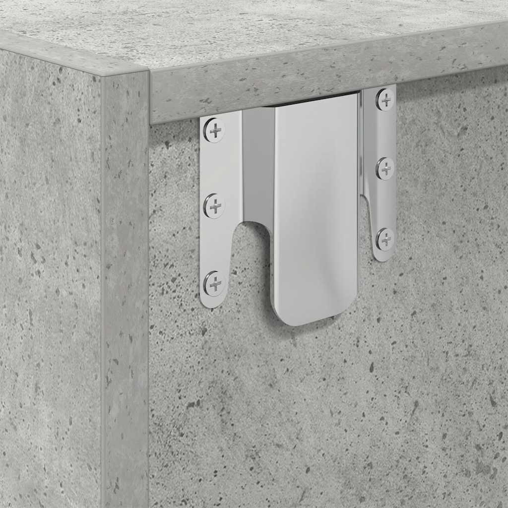 Meuble TV gris béton 80x31x25,5 cm bois d'ingénierie - XIOS