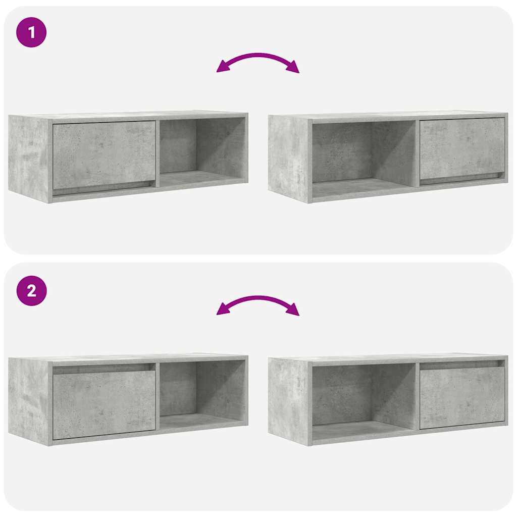 Meubles TV 2 pcs gris béton 80x31x25,5 cm bois d'ingénierie - XIOS