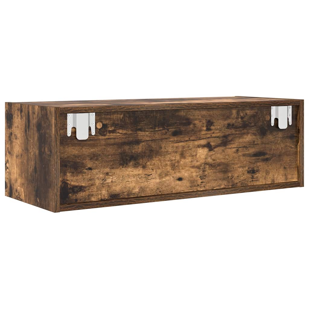 Meuble TV chêne fumé 80x31x25,5 cm bois d'ingénierie - XIOS