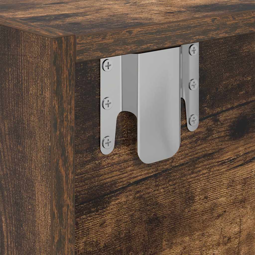Meuble TV chêne fumé 80x31x25,5 cm bois d'ingénierie - XIOS
