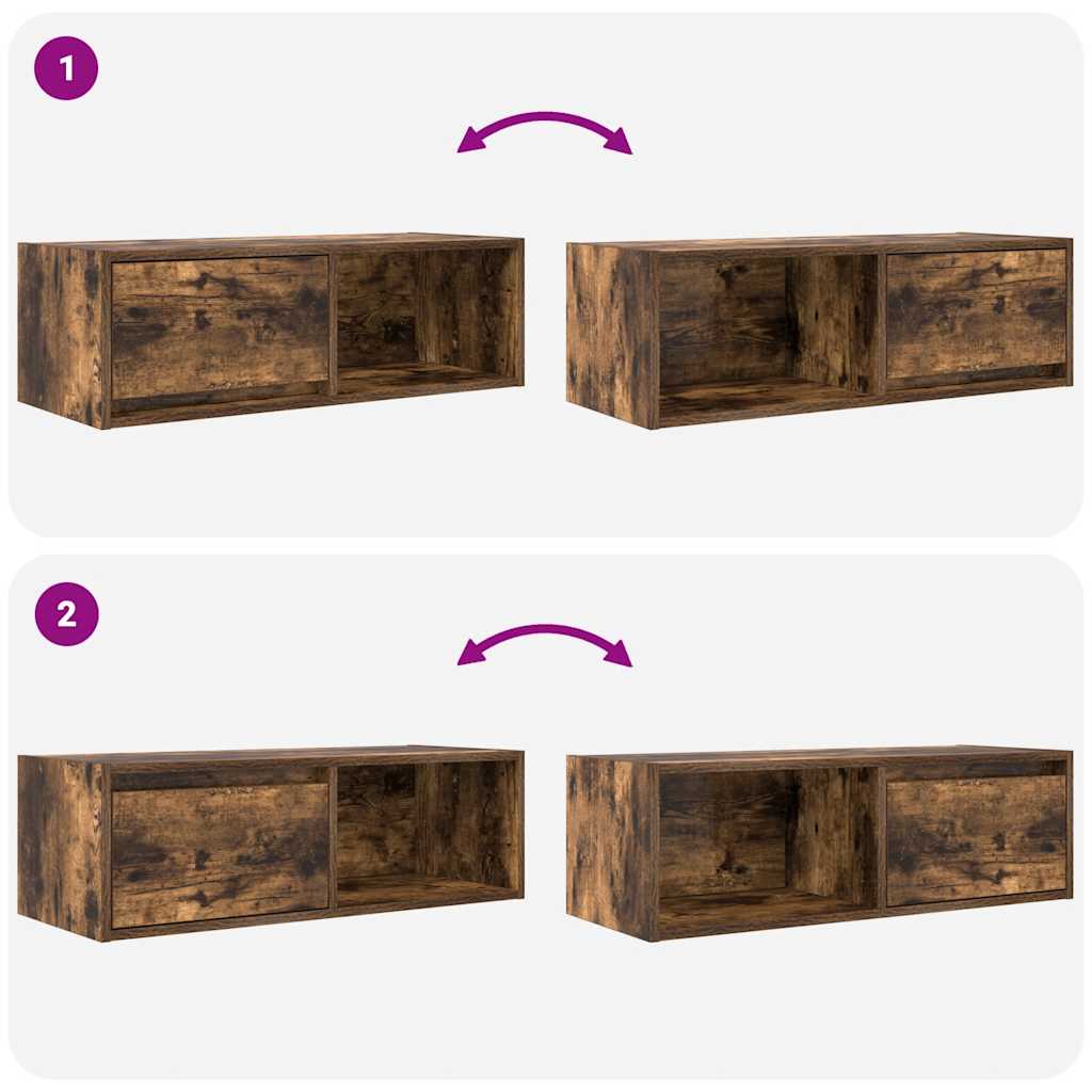 Meubles TV 2 pcs chêne fumé 80x31x25,5 cm bois d'ingénierie - XIOS