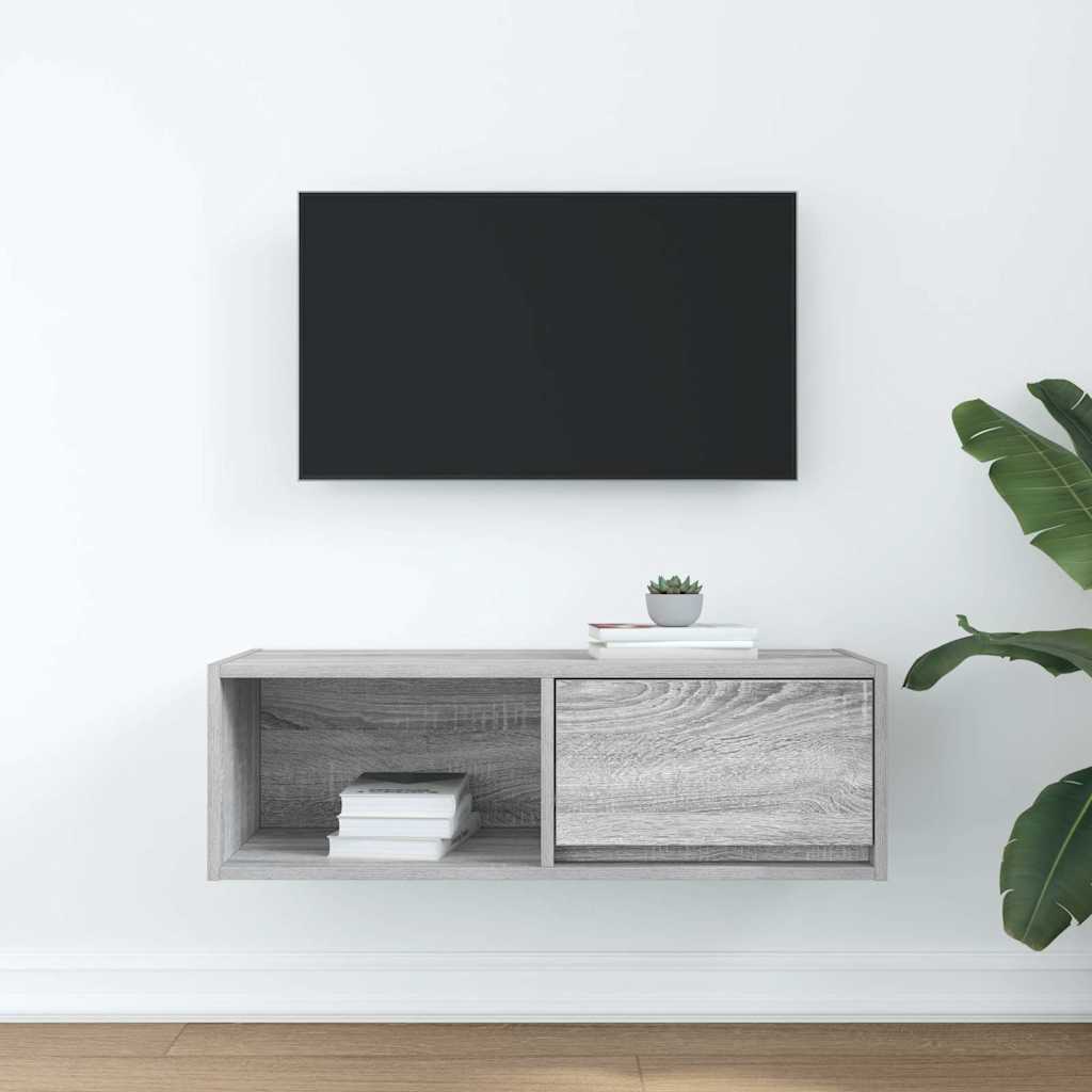 Meuble TV sonoma gris 80x31x25,5 cm bois d'ingénierie - XIOS