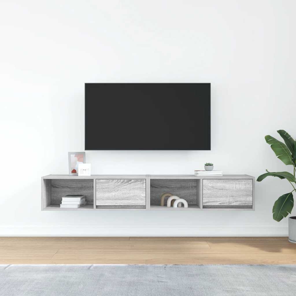Meubles TV 2 pcs sonoma gris 80x31x25,5 cm bois d'ingénierie - XIOS