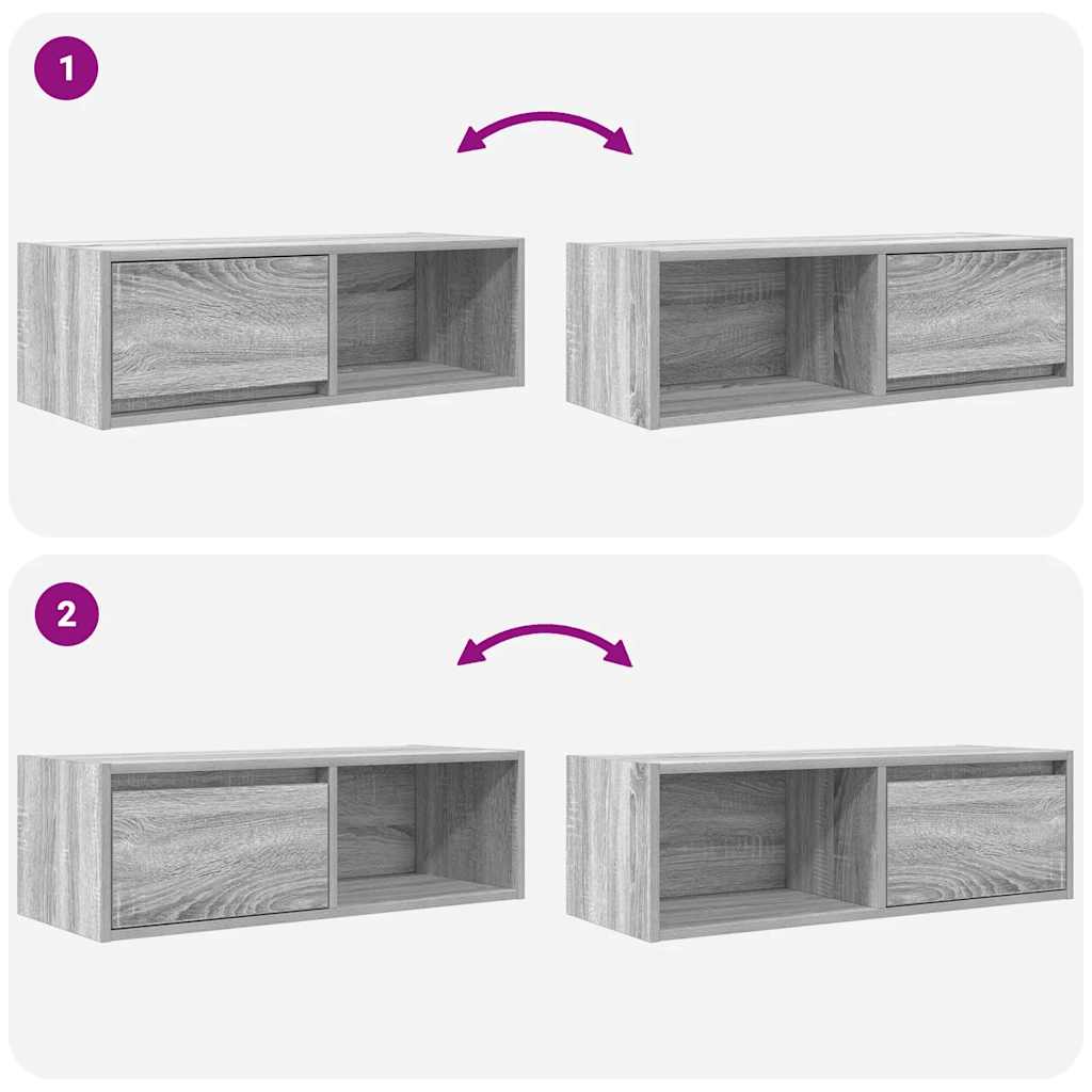 Meubles TV 2 pcs sonoma gris 80x31x25,5 cm bois d'ingénierie - XIOS