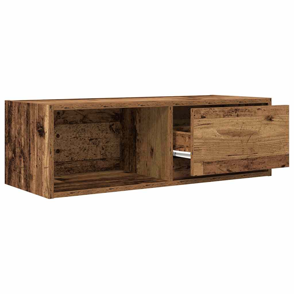 Meuble TV vieux bois 80x31x25,5 cm bois d'ingénierie - XIOS