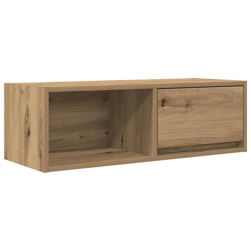 Meuble TV 2 pcs chêne artisanal 80x31x25,5 cm bois d'ingénierie - XIOS
