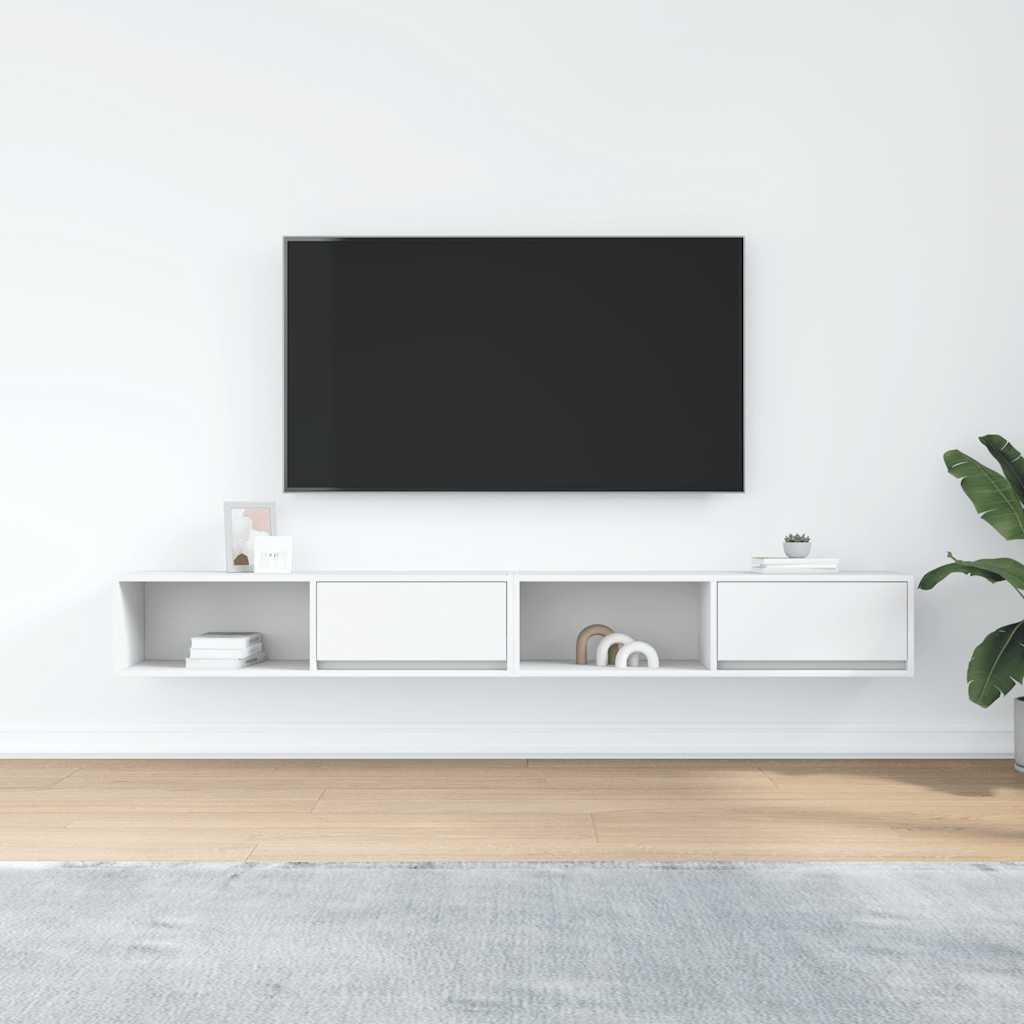 Meubles TV 2 pcs blanc 100x31x25,5 cm bois d'ingénierie - XIOS