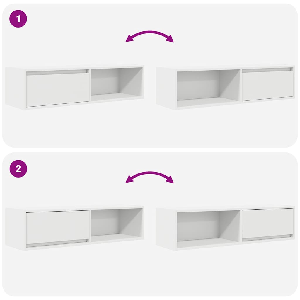 Meubles TV 2 pcs blanc 100x31x25,5 cm bois d'ingénierie - XIOS