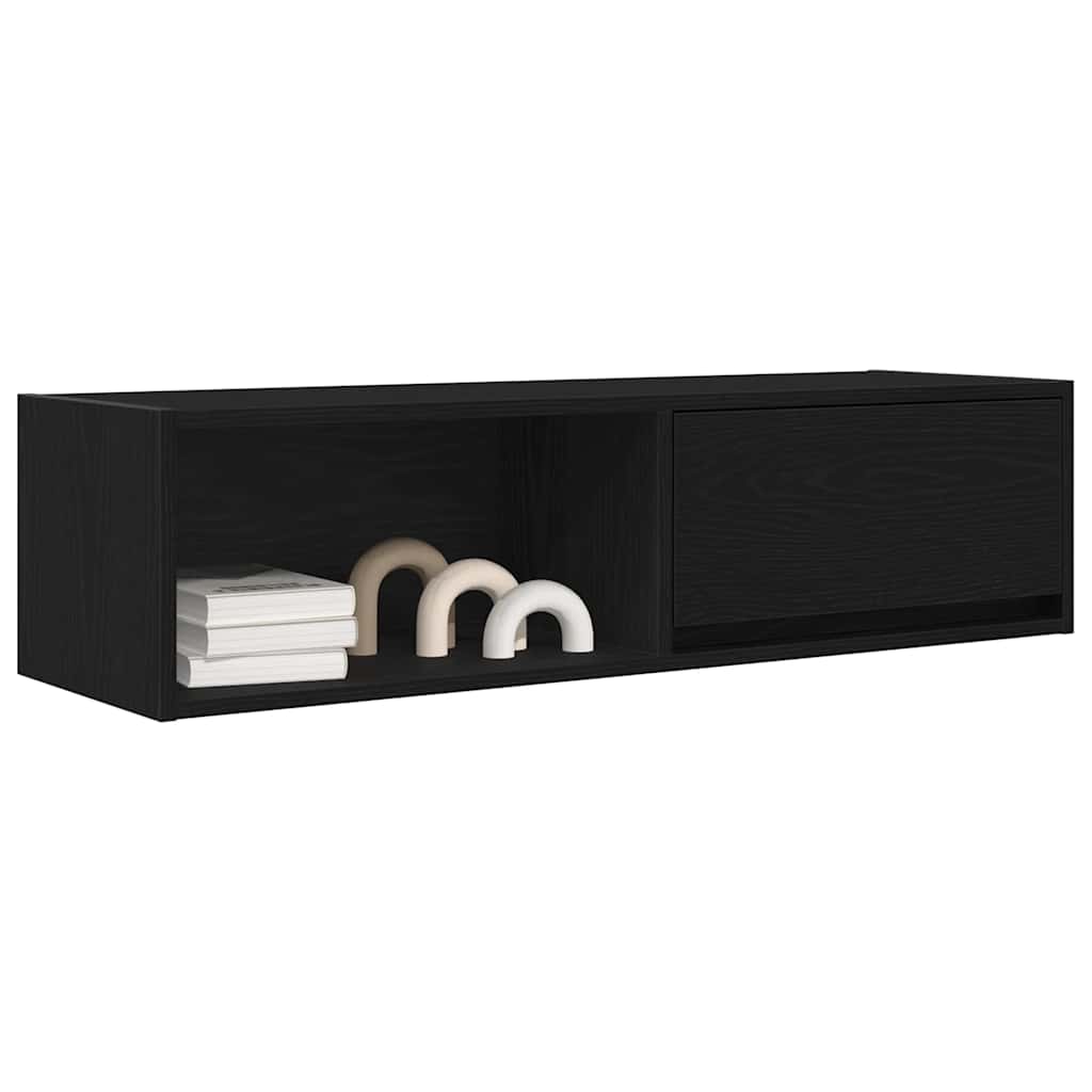 Meuble TV chêne noir 100x31x25,5 cm bois d'ingénierie - XIOS