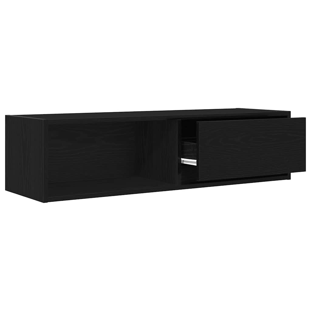 Meuble TV chêne noir 100x31x25,5 cm bois d'ingénierie - XIOS