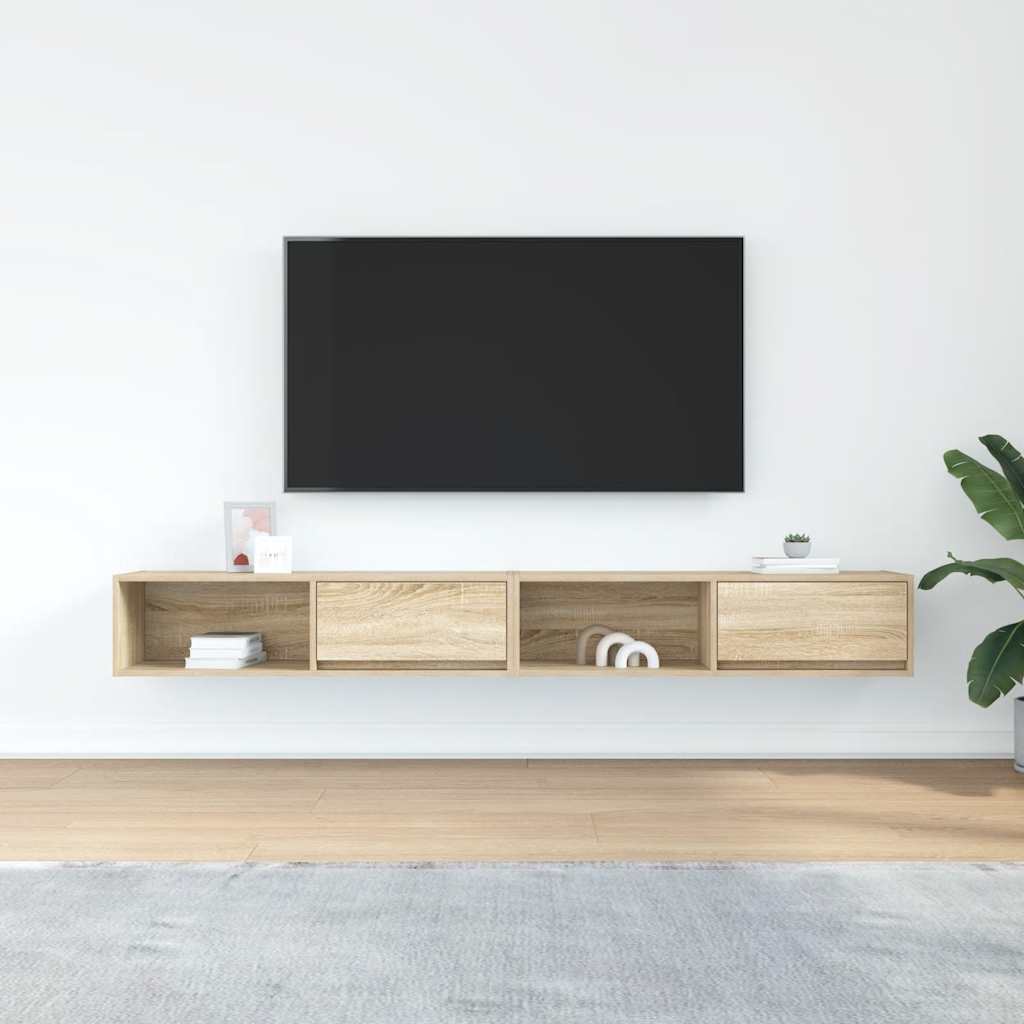 Meubles TV 2 pcs chêne sonoma 100x31x25,5 cm bois d'ingénierie - XIOS