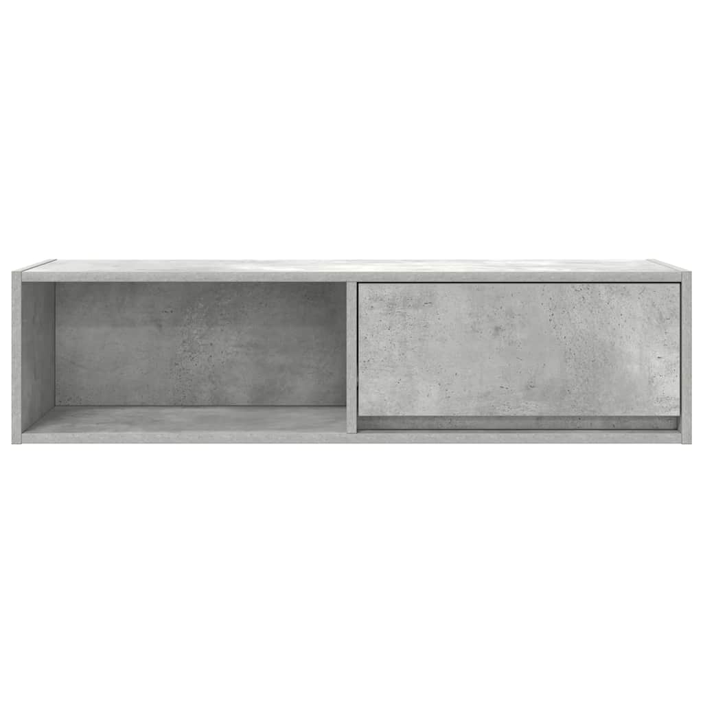Meuble TV gris béton 100x31x25,5 cm bois d'ingénierie - XIOS