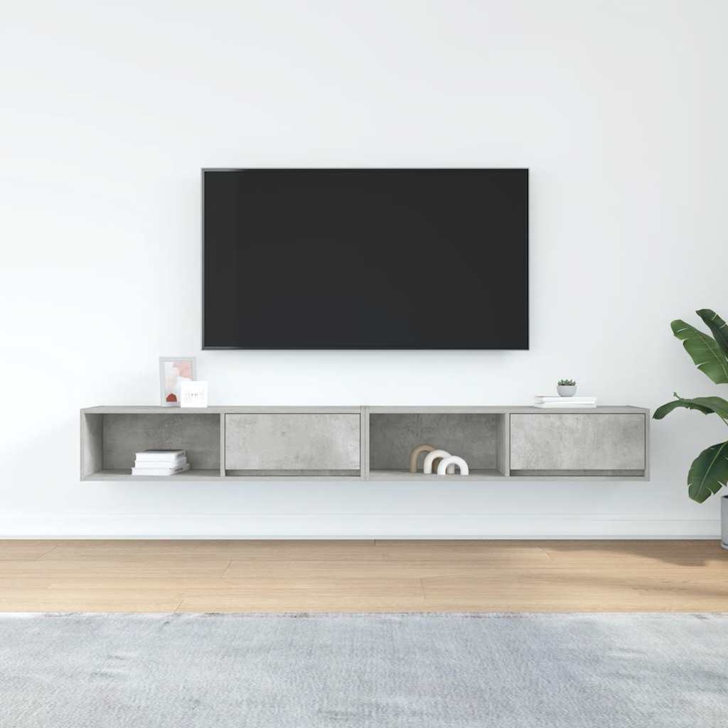 Meubles TV 2 pcs gris béton 100x31x25,5 cm bois d'ingénierie - XIOS
