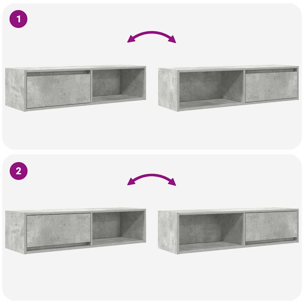 Meubles TV 2 pcs gris béton 100x31x25,5 cm bois d'ingénierie - XIOS
