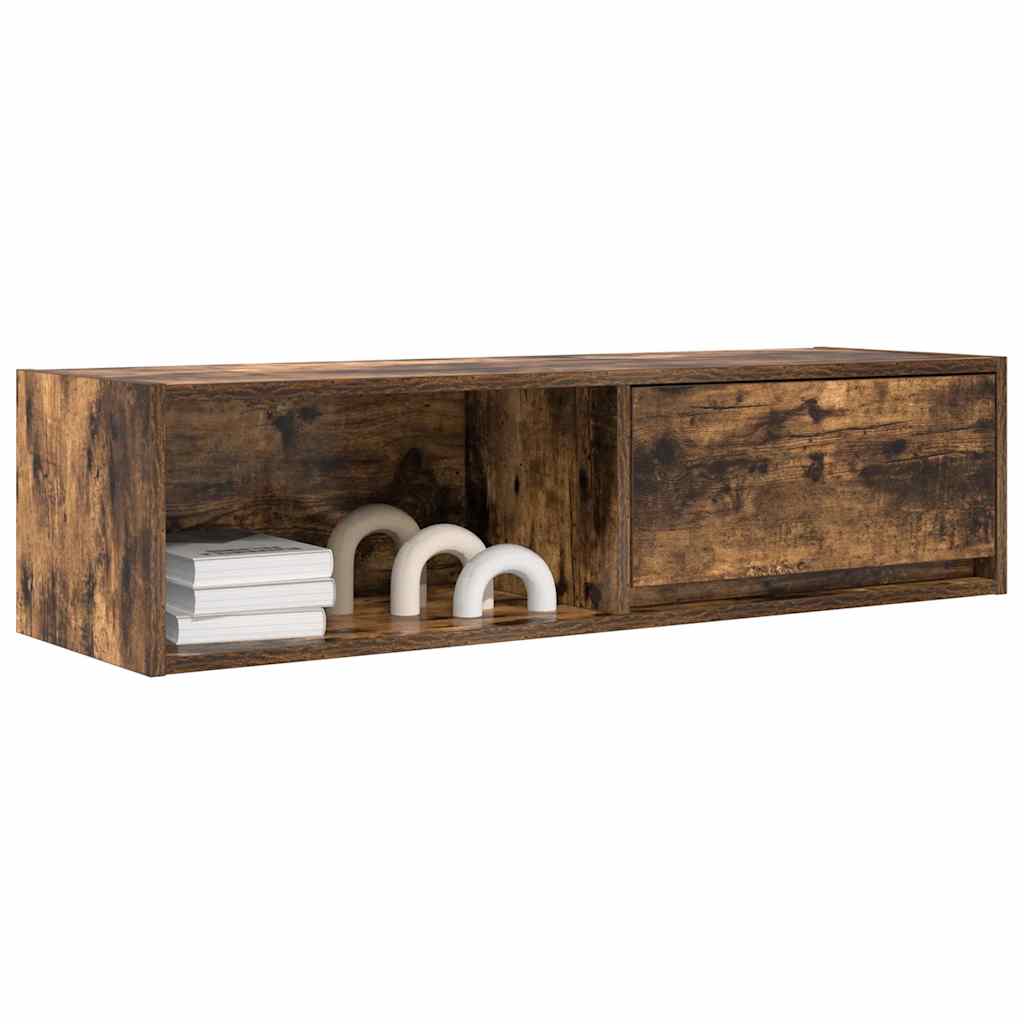 Meuble TV chêne fumé 100x31x25,5 cm bois d'ingénierie - XIOS