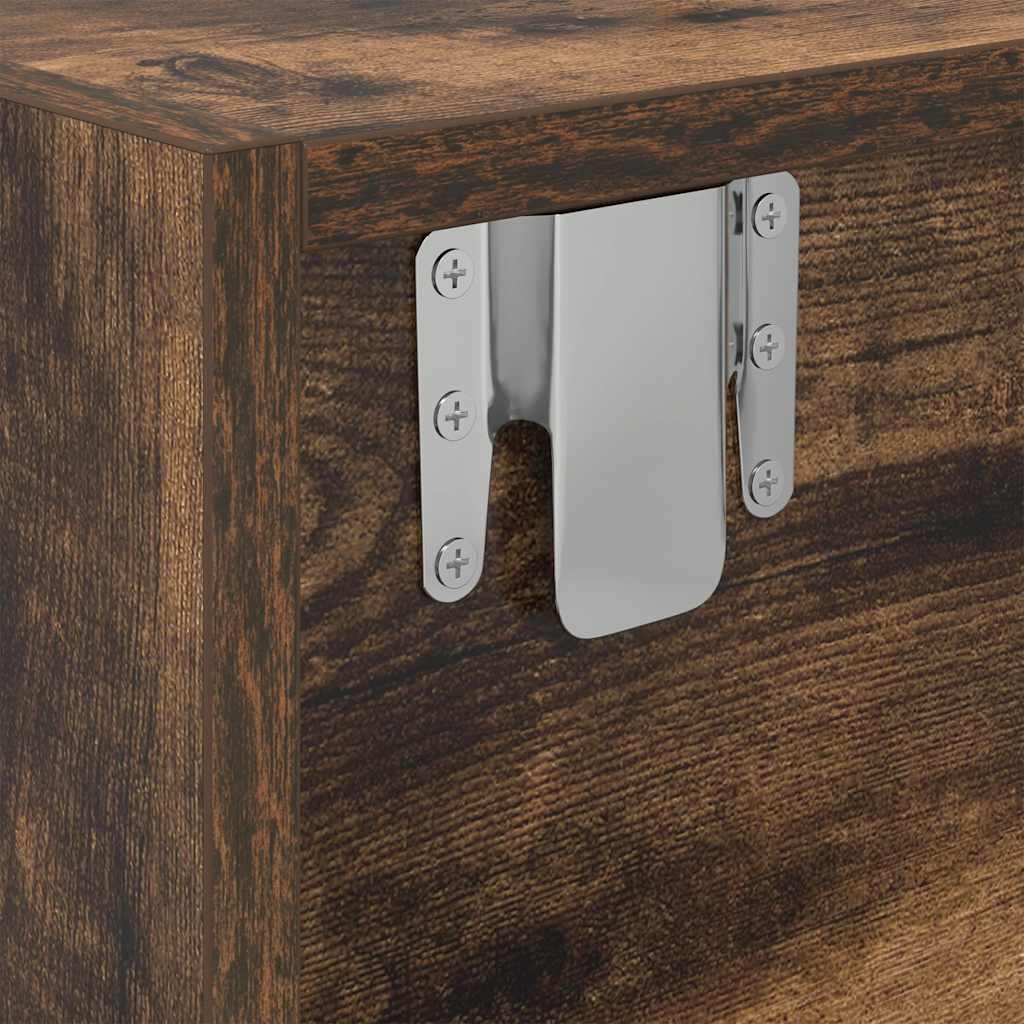 Meuble TV chêne fumé 100x31x25,5 cm bois d'ingénierie - XIOS