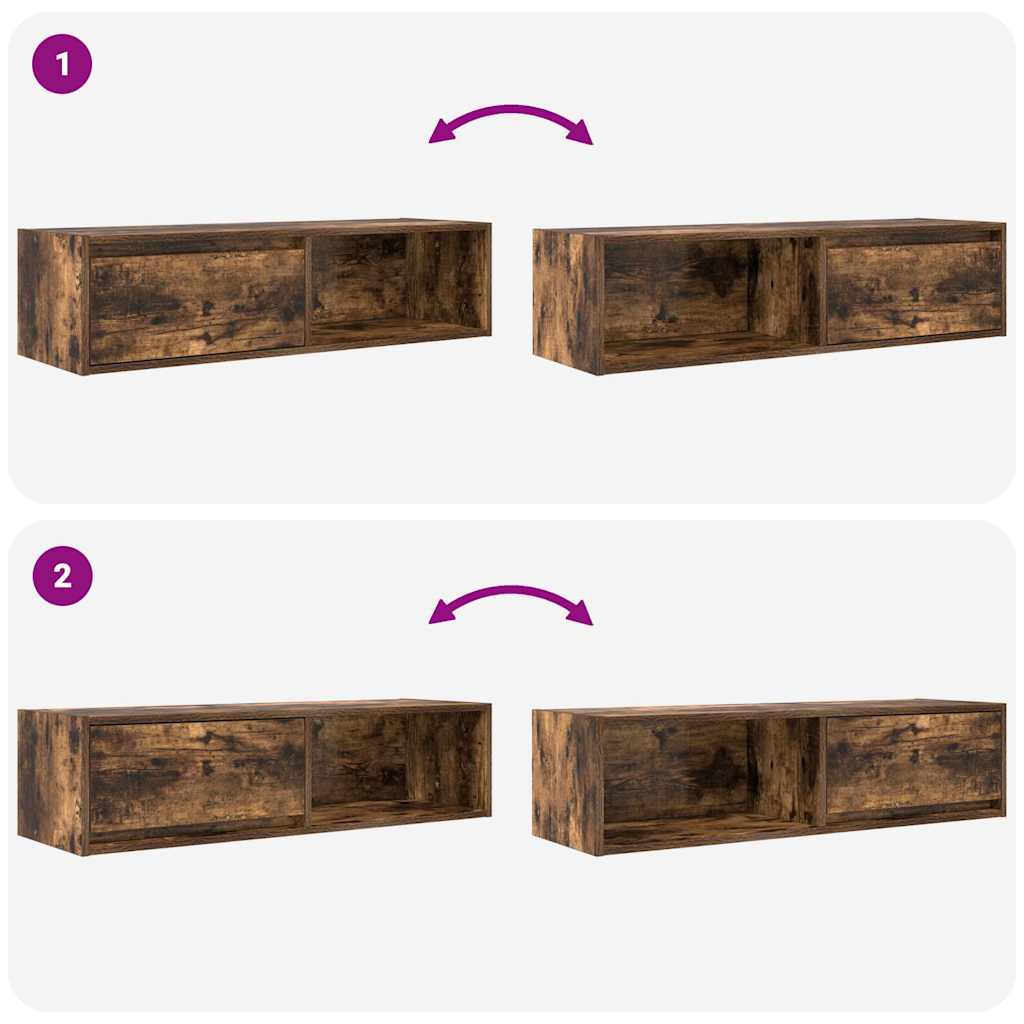 Meubles TV 2 pcs chêne fumé 100x31x25,5 cm bois d'ingénierie - XIOS