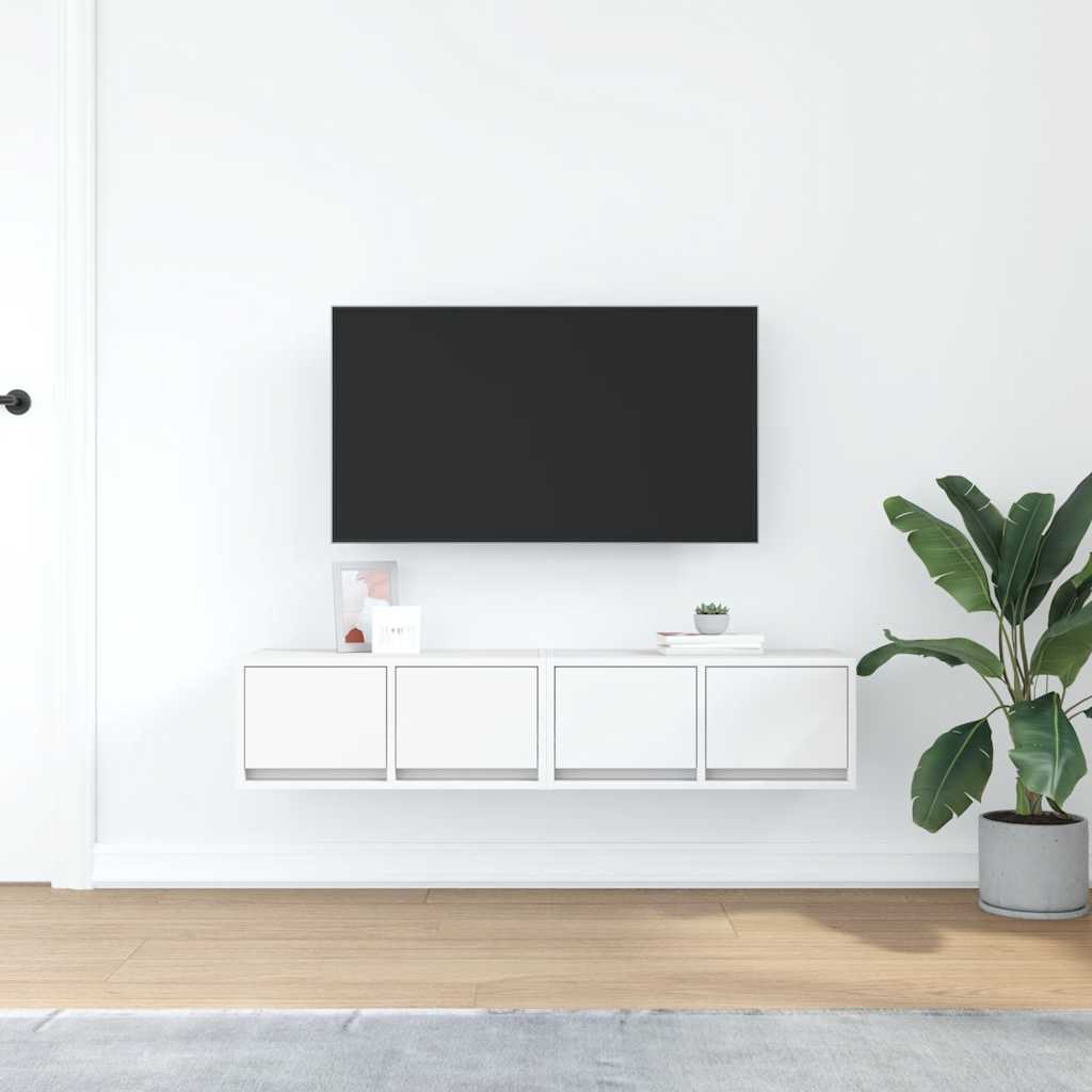 Meubles TV 2 pcs blanc 60x31x25,5 cm bois d'ingénierie - XIOS