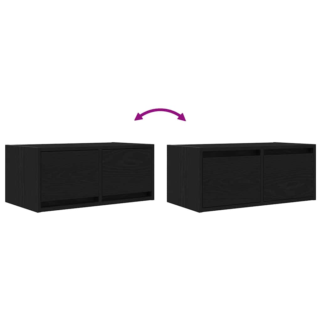 Meuble TV chêne noir 60x31x25,5 cm bois d'ingénierie - XIOS