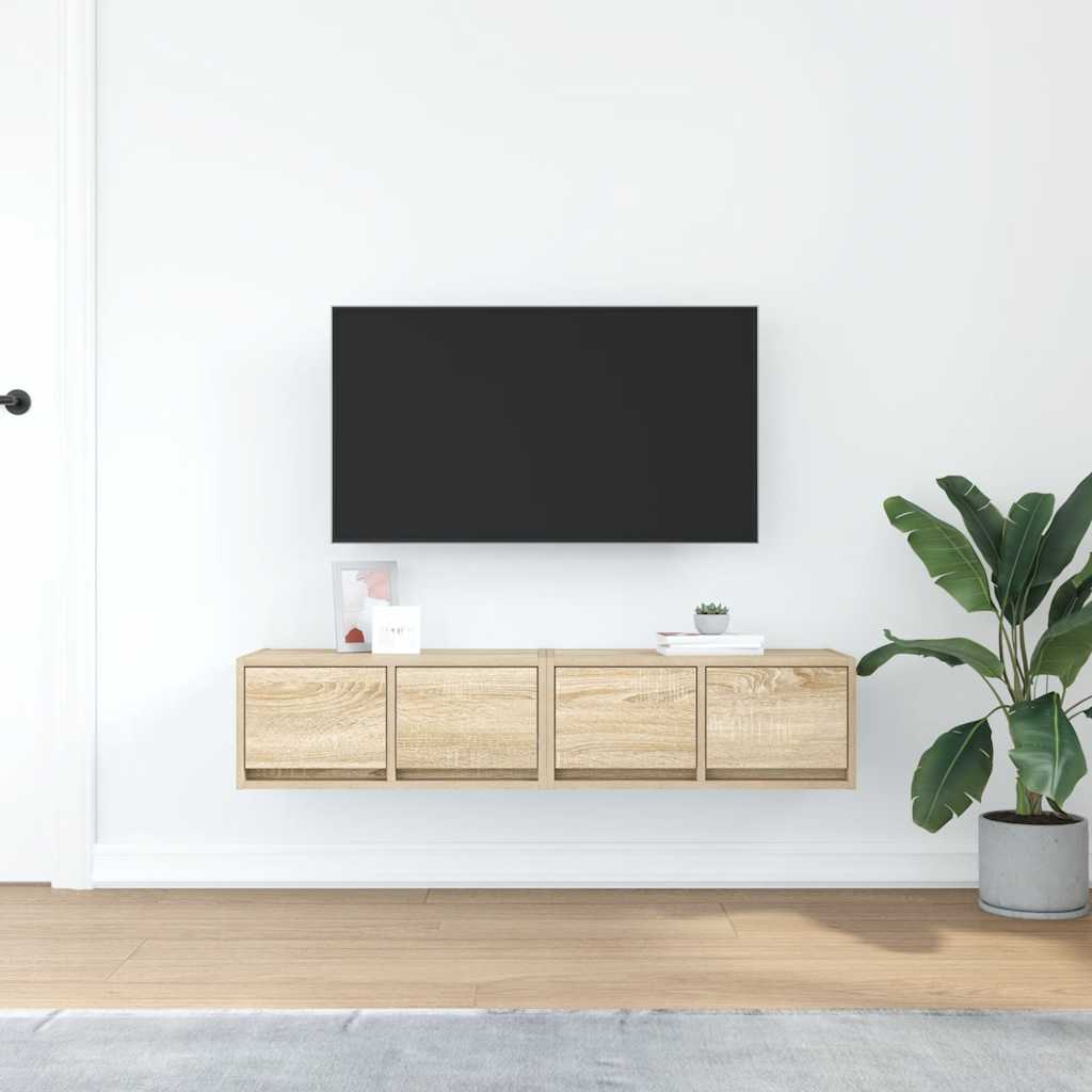 Meubles TV 2 pcs chêne sonoma 60x31x25,5 cm bois d'ingénierie - XIOS