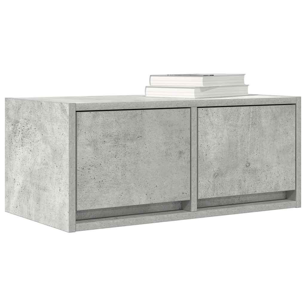 Meuble TV gris béton 60x31x25,5 cm bois d'ingénierie - XIOS