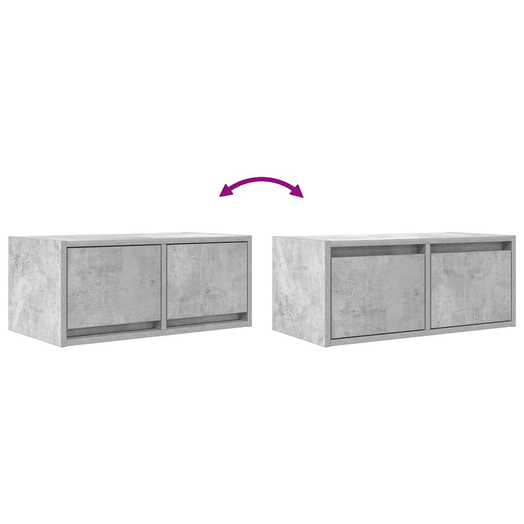 Meuble TV gris béton 60x31x25,5 cm bois d'ingénierie - XIOS