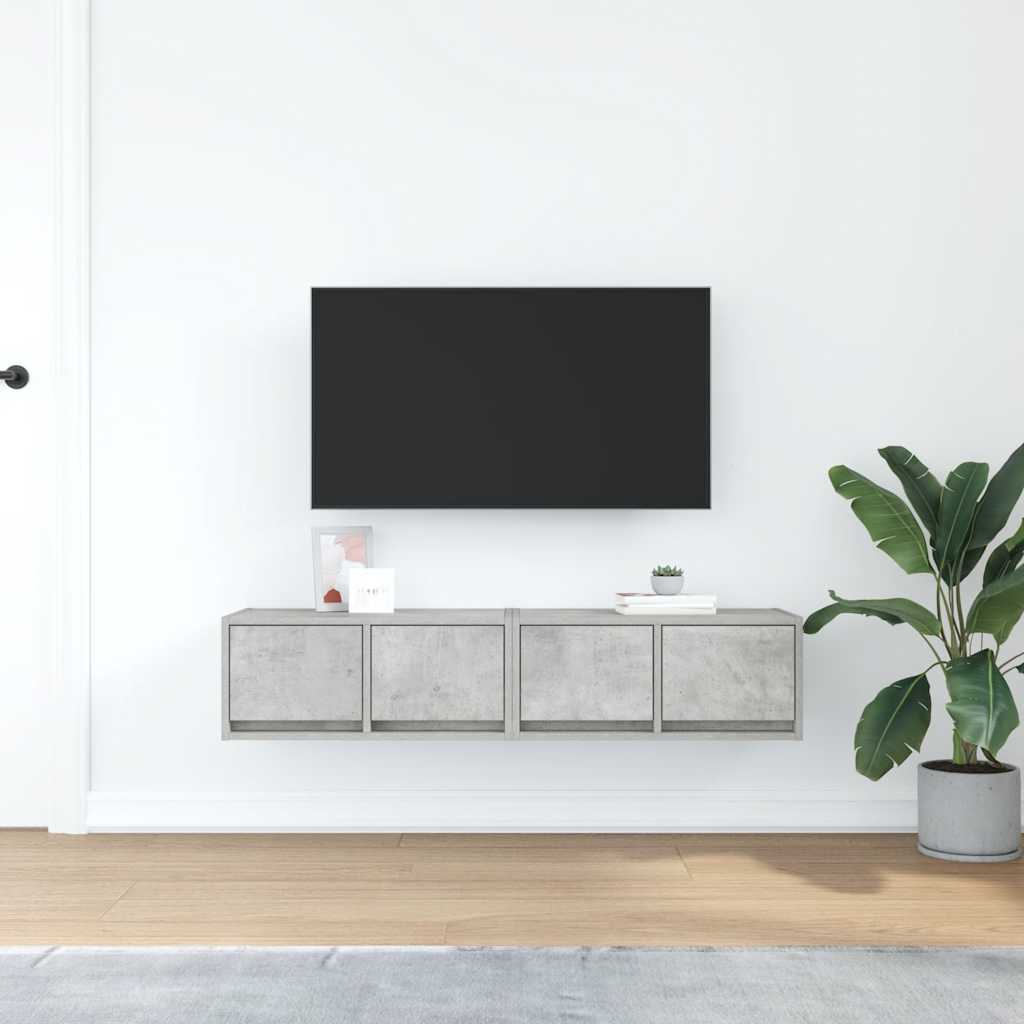 Meubles TV 2 pcs gris béton 60x31x25,5 cm bois d'ingénierie - XIOS