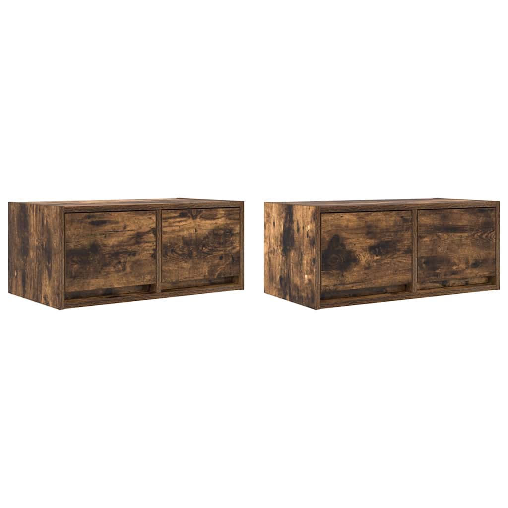 Meubles TV 2 pcs chêne fumé 60x31x25,5 cm bois d'ingénierie - XIOS