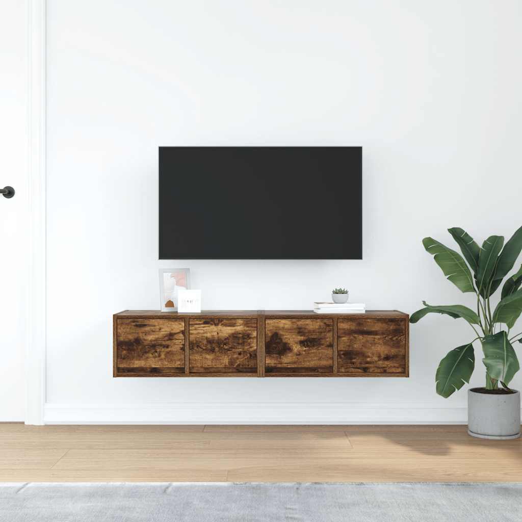 Meubles TV 2 pcs chêne fumé 60x31x25,5 cm bois d'ingénierie - XIOS