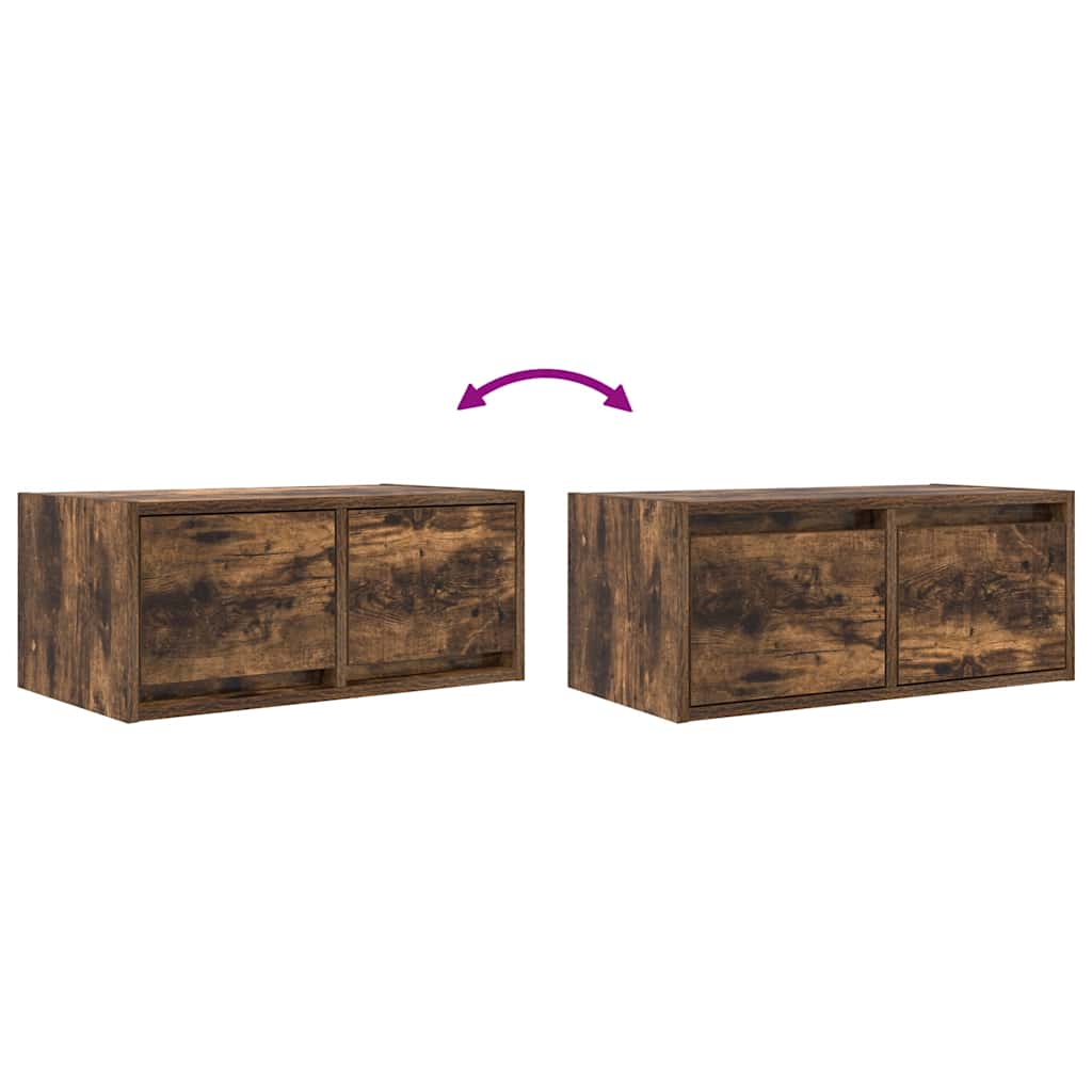 Meubles TV 2 pcs chêne fumé 60x31x25,5 cm bois d'ingénierie - XIOS