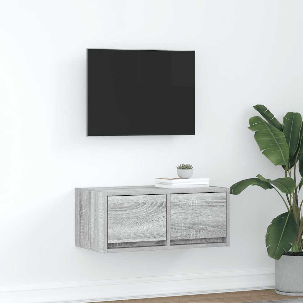 Meuble TV sonoma gris 60x31x25,5 cm bois d'ingénierie - XIOS