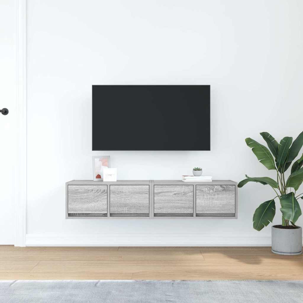 Meubles TV 2 pcs sonoma gris 60x31x25,5 cm bois d'ingénierie - XIOS