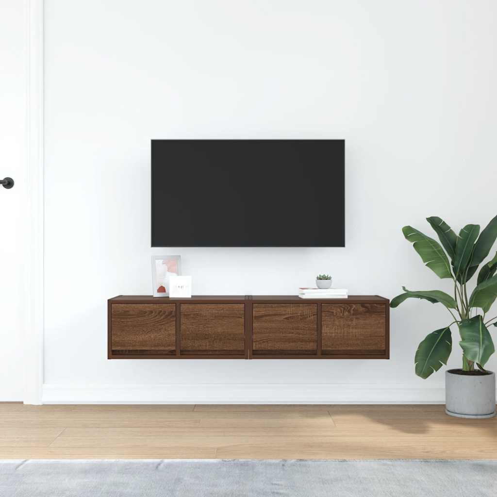 Meuble TV 2 pcs chêne marron 60x31x25,5 cm bois d'ingénierie - XIOS
