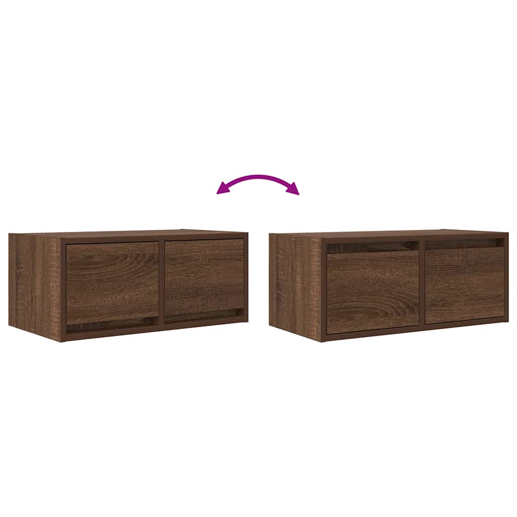 Meuble TV 2 pcs chêne marron 60x31x25,5 cm bois d'ingénierie - XIOS