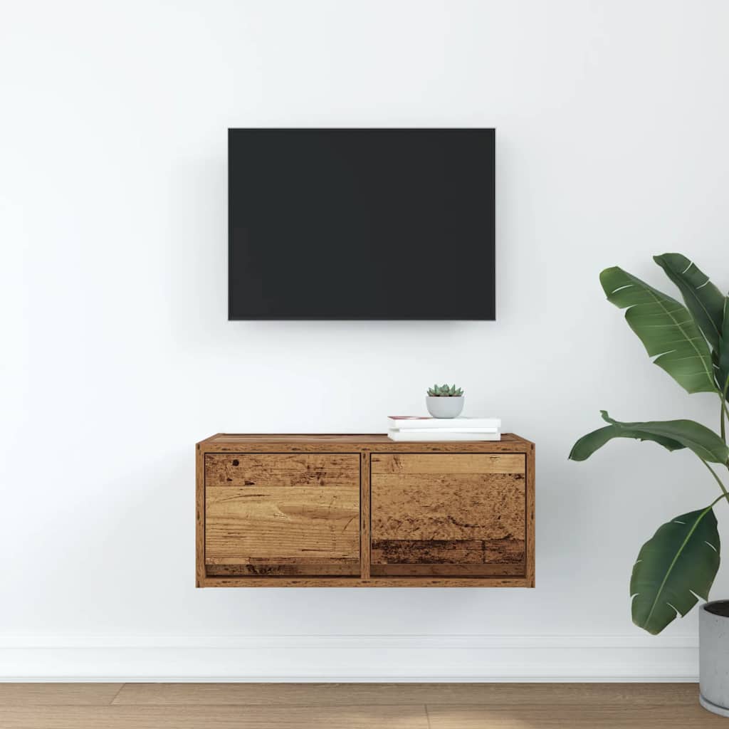 Meuble TV vieux bois 60x31x25,5 cm bois d'ingénierie - XIOS