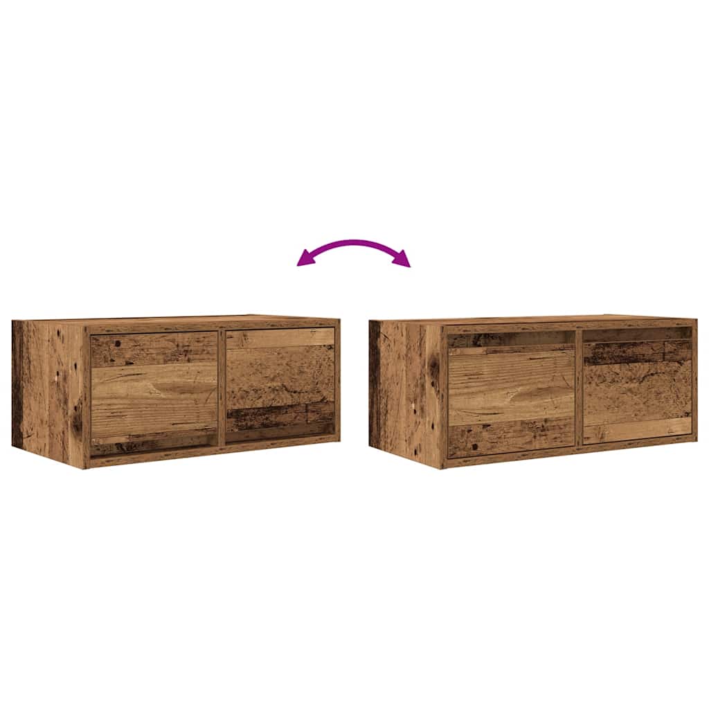 Meuble TV vieux bois 60x31x25,5 cm bois d'ingénierie - XIOS