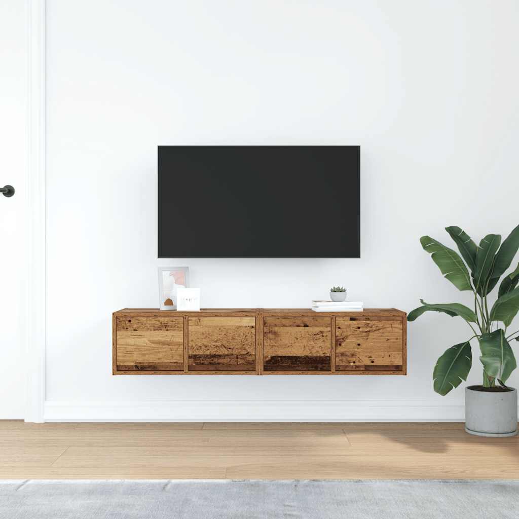 Meubles TV 2 pcs vieux bois 60x31x25,5 cm bois d'ingénierie - XIOS