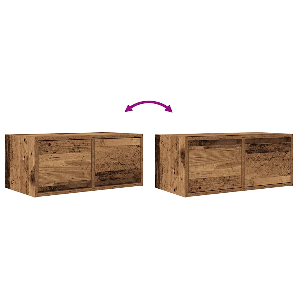 Meubles TV 2 pcs vieux bois 60x31x25,5 cm bois d'ingénierie - XIOS