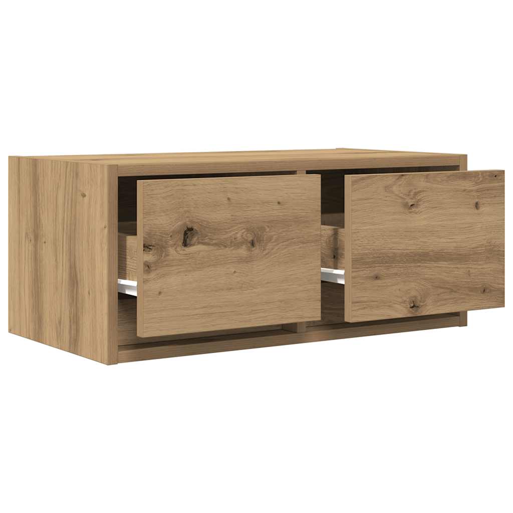 Meuble TV chêne artisanal 60x31x25,5 cm bois d'ingénierie - XIOS