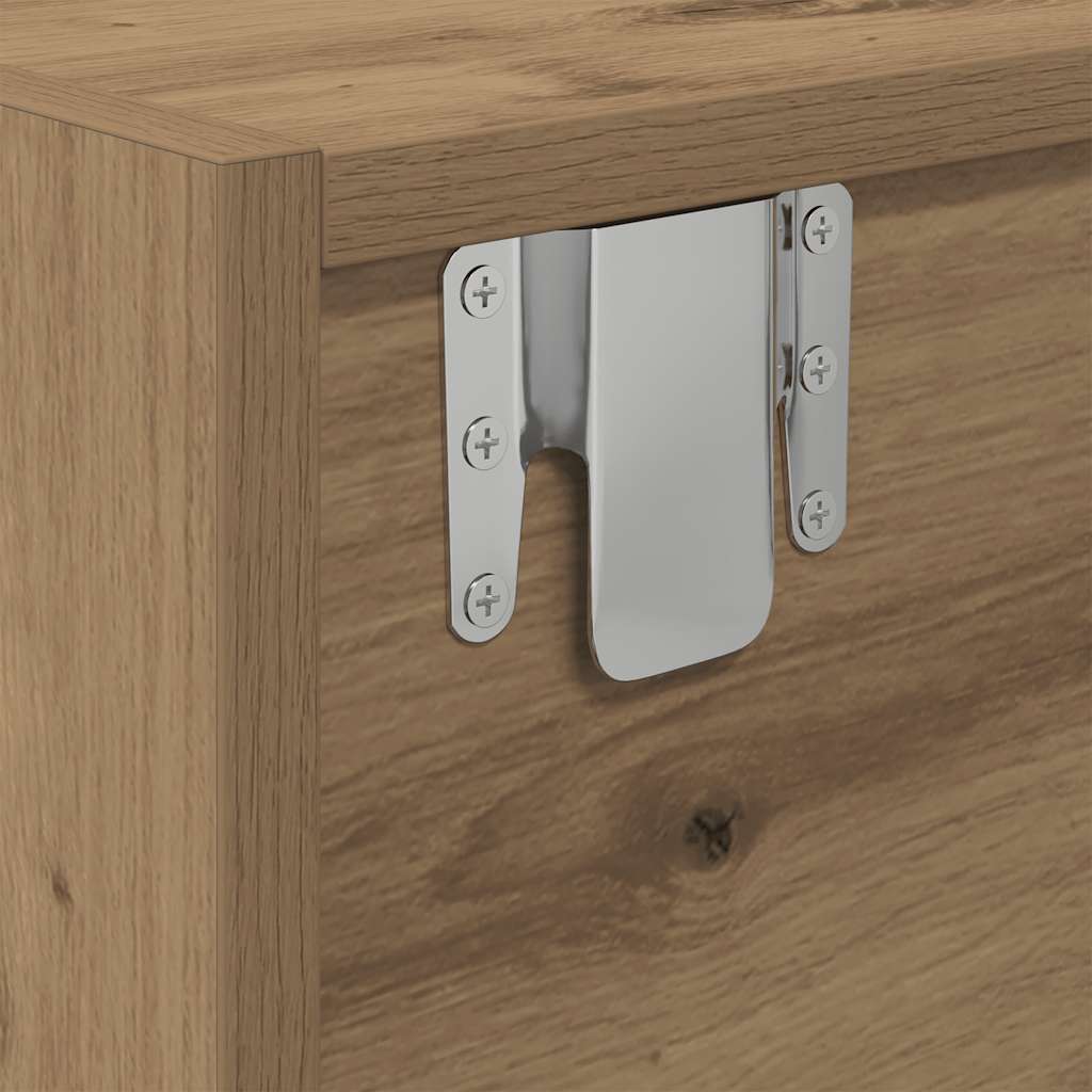 Meuble TV chêne artisanal 60x31x25,5 cm bois d'ingénierie - XIOS