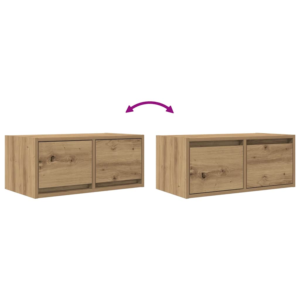 Meubles TV 2 pcs chêne artisanal 60x31x25,5cm bois d'ingénierie - XIOS