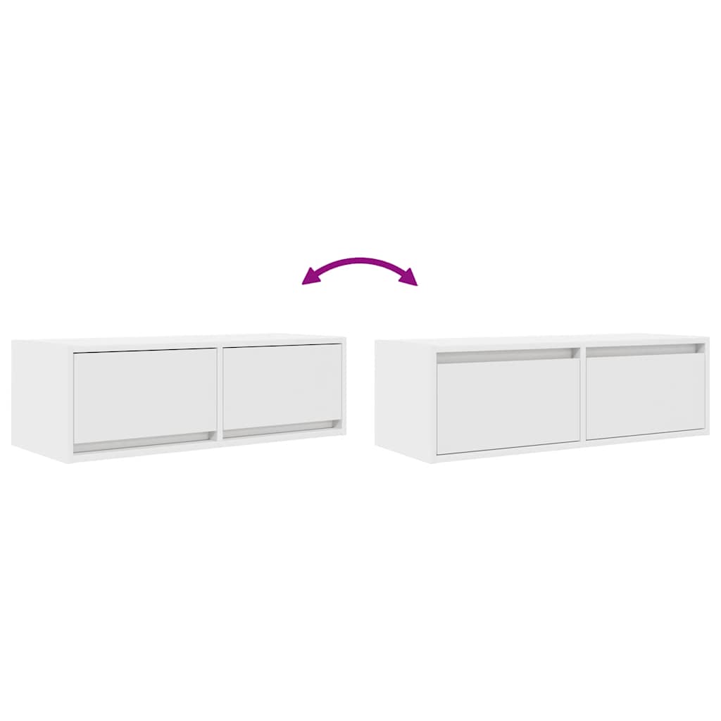 Meuble TV blanc 80x31x25,5 cm bois d'ingénierie - XIOS