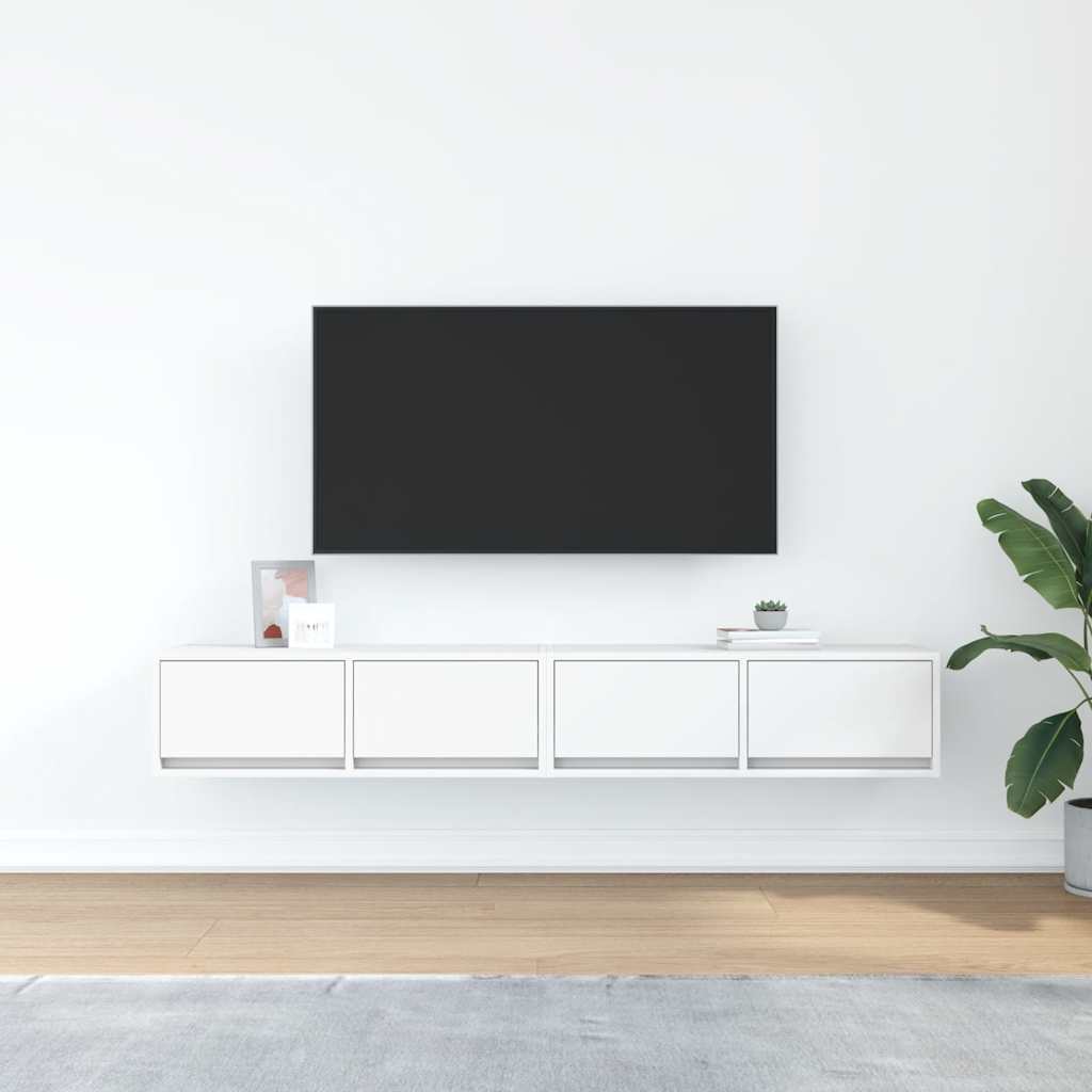 Meubles TV 2 pcs blanc 80x31x25,5 cm bois d'ingénierie - XIOS