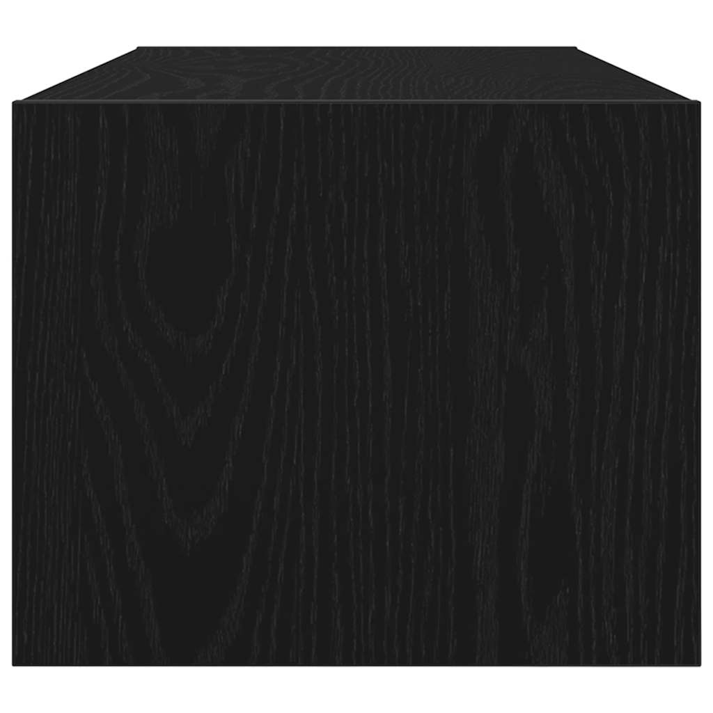 Meuble TV chêne noir 80x31x25,5 cm bois d'ingénierie - XIOS